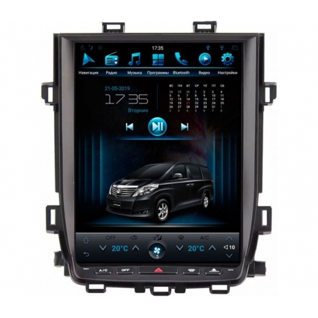 Штатная мультимедийная система в стиле Тесла на OS Android 8.0.1 для Toyota Alphard H20
