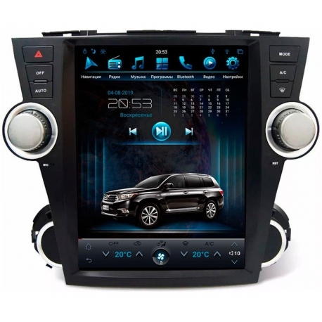 Штатное головное устройство в стиле Тесла для Toyota Highlander XU40