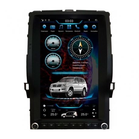 Штатная мультимедийная система в стиле Тесла для Toyota LC Prado 120