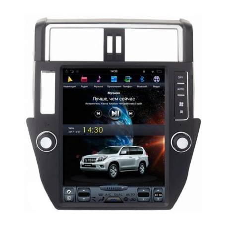 Штатное головное устройство в стиле Тесла для Toyota Land Cruiser Prado 150